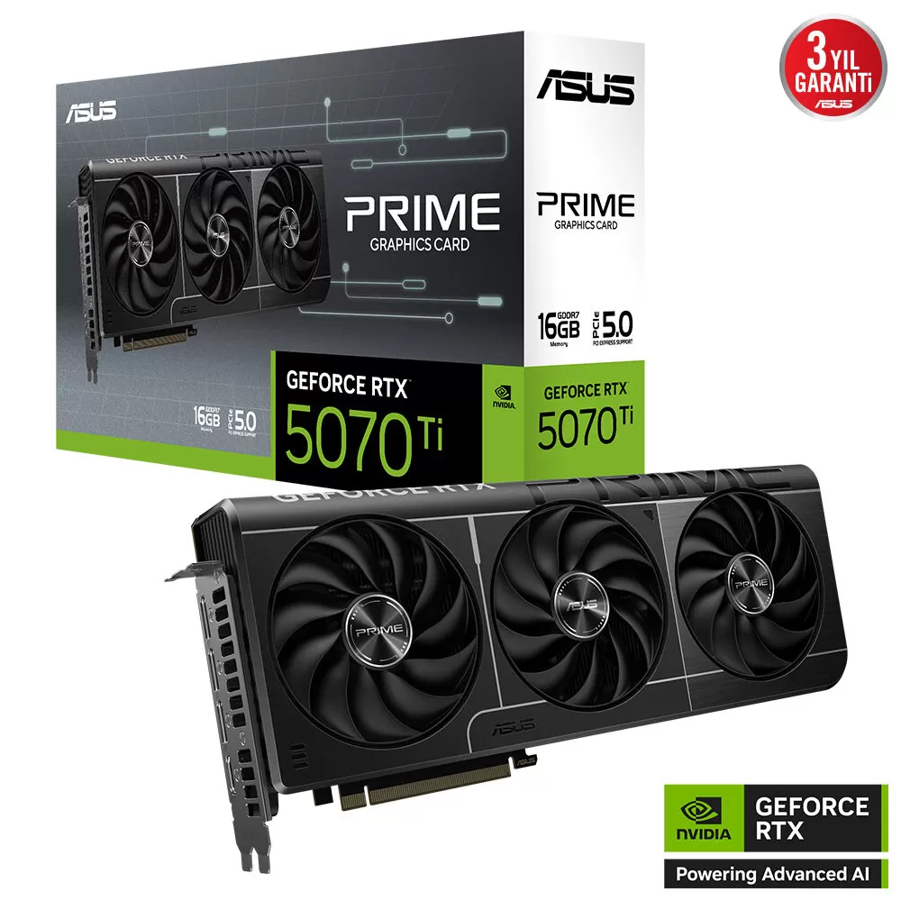 ASUS PRIME-RTX5070TI-16G RTX5070TI 16GB GDDR7 256Bit 3xDP/1xHDMI