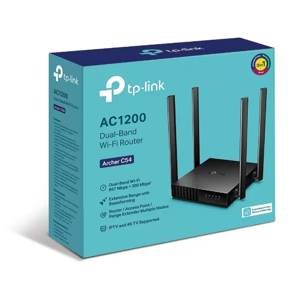 TP-LINK ARCHER C54 AC1200 4PORT 4 ANTEN DUALBAND ROUTER