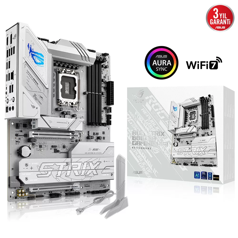ASUS ROG STRIX B860-A GAMING WIFI 4x DDR5 DP/HDMI 4x M.2 1x 2.5GLAN/WIFI7/BT USB3.2 1851P ANAKART