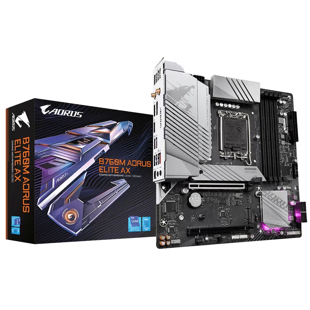 GIGABYTE B760M-AORUS-ELITE-AX 4xDDR5 HDMI/DP 2xM.2 1xGLAN 1700P ANAKART