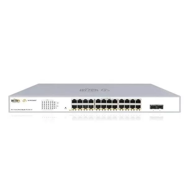 WI-TEK WI-PCES326GF(V2) 24 PORT 10/100/1000 24 PORT POE 2 X SFP 370W CLOUD YÖNETİLEBİLİR RACK MOUNT SWITCH