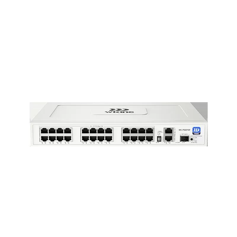 WI-TEK WIKING WK-PS227GF 24 PORT 10/100 24 PORT POE 2XGE UPLINK + 1 SFP 270W YONETILEMEZ RACK MOUNT SWITCH