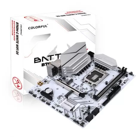 COLORFUL BATTLE-AX B760M-G WHITE V20 2xDDR5 VGA/HDMI 2xM.2 1xGLAN 1700P ANAKART