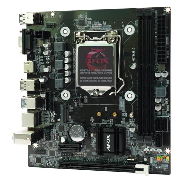 AFOX IH110D4-MA2-V4 2xDDR4 VGA+HDMI 1xGLAN 1x M.2 NVMe Gen3 1151Pin ANAKART