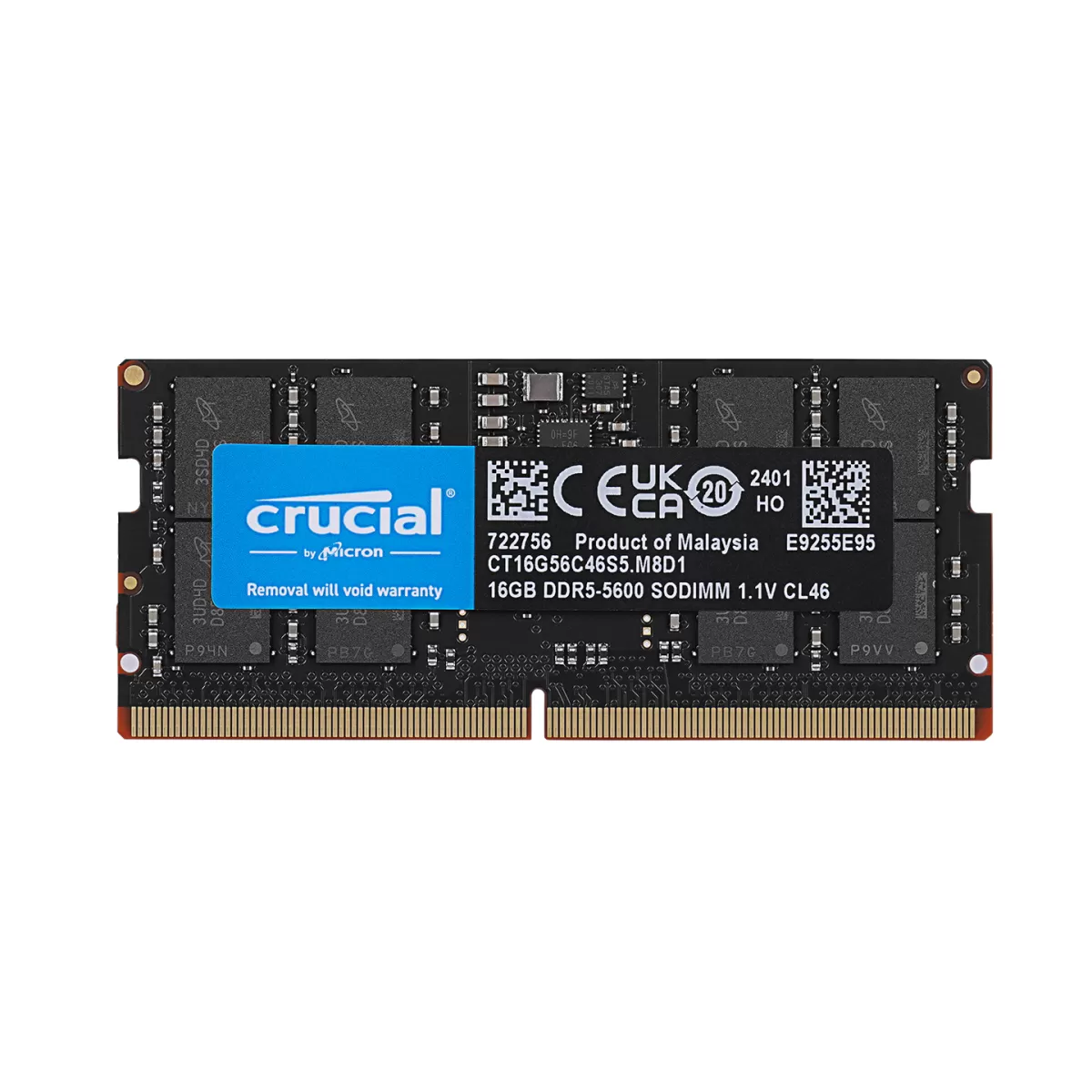CRUCIAL 16GB 5600MHz DDR5 NOTEBOOK RAM CT16G56C46S5        