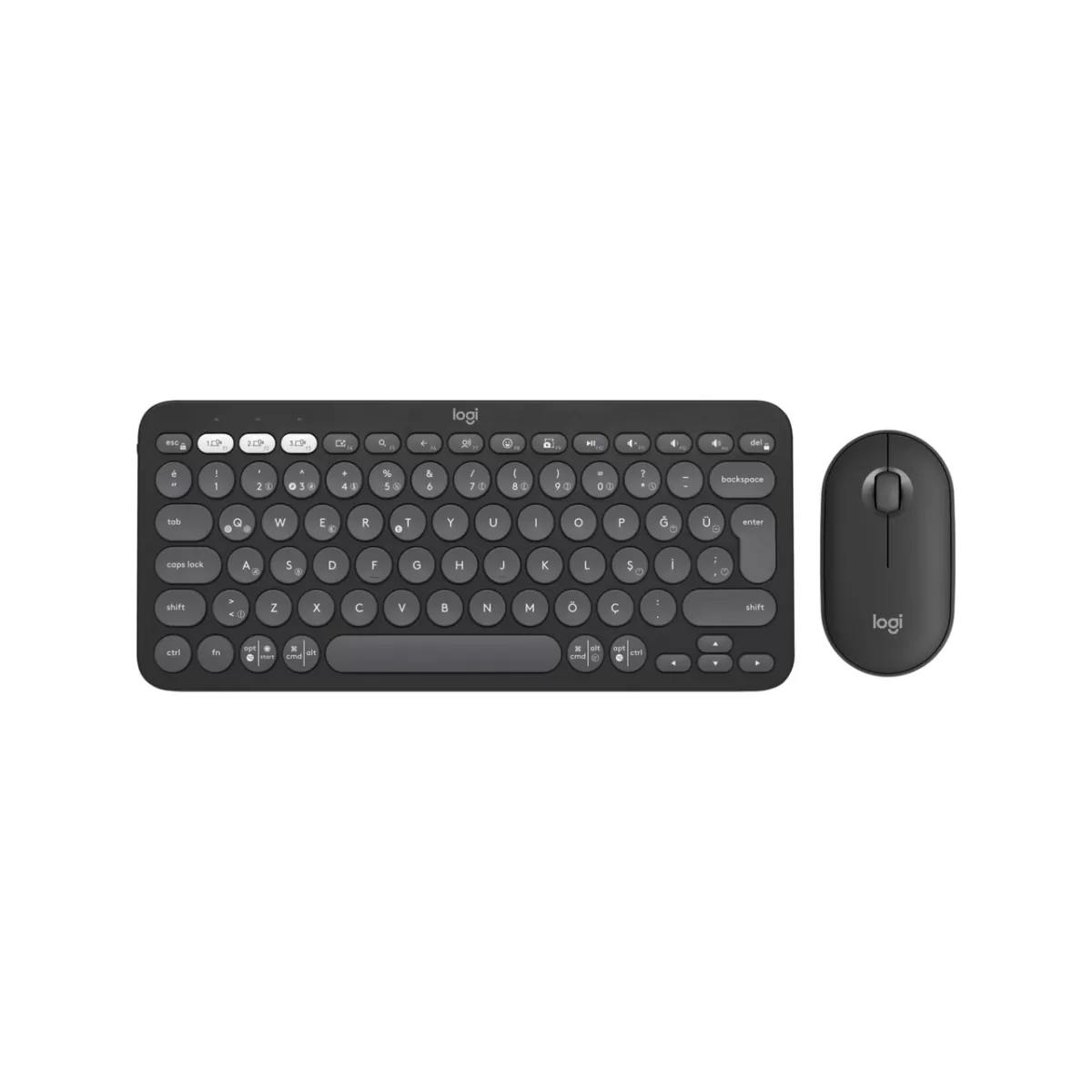 LOGITECH GRAFİT PEBBLE 2 TÜRKÇE KABLOSUZ SİYAH 920-012245 Q KLAVYE MOUSE