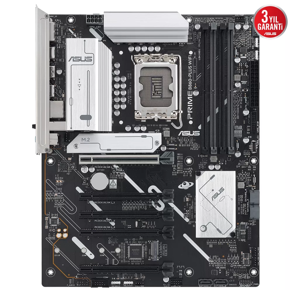 ASUS PRIME B860-PLUS WIFI 4x DDR5 DP/HDMI 2x M.2 1x 2.5GLAN/WIFI/BT USB3.2 1851P ANAKART