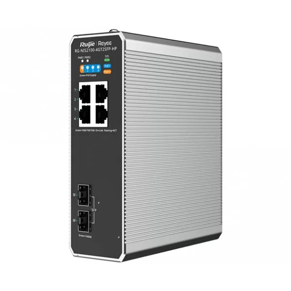 RUIJIE REYEE RG-NIS2100-4GT2SFP-HP 4 PORT 10/100/1000 4 PORT POE  2 X SFP 120W RUJIE CLOUD YONETILEBILIR ENDÜSTRİYEL SWI