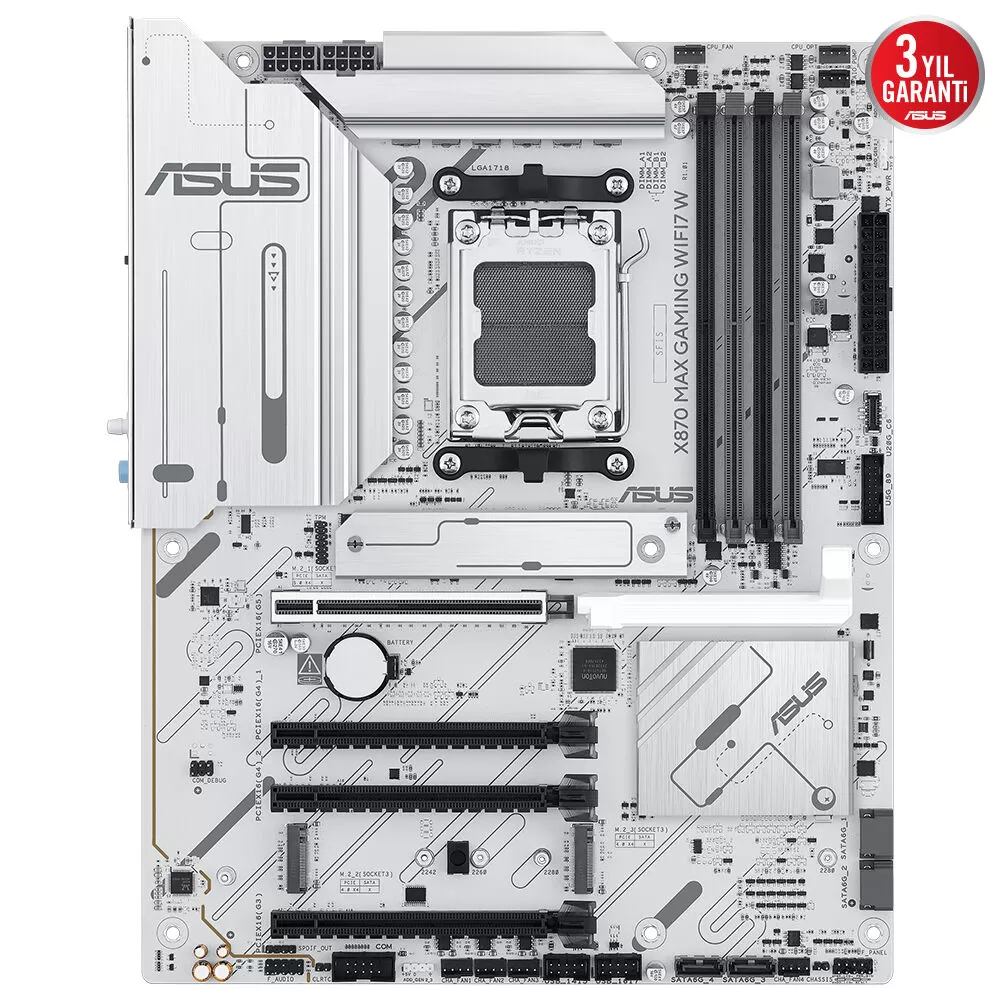 ASUS X870 MAX GAMING WIFI7 W 4xDDR5 HDMI+DP 3xM.2 AM5 ANAKART