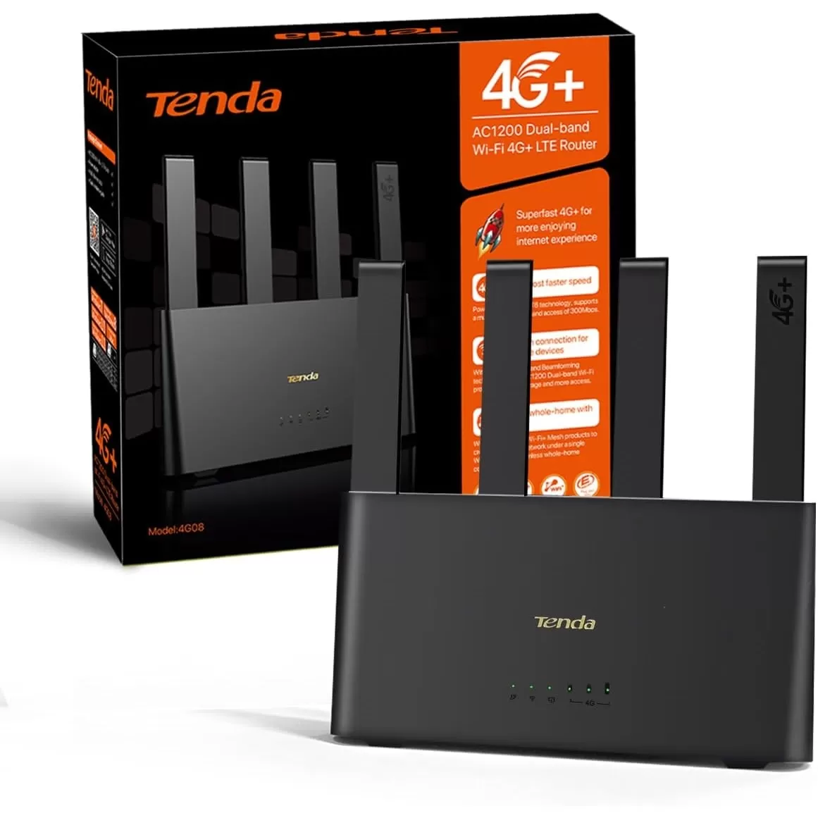 Anten Router TENDA 4G08 AC1200 2PORT 4 ANTEN 4G LTE INDOOR SIM KART GİRİŞLİ ROUTER