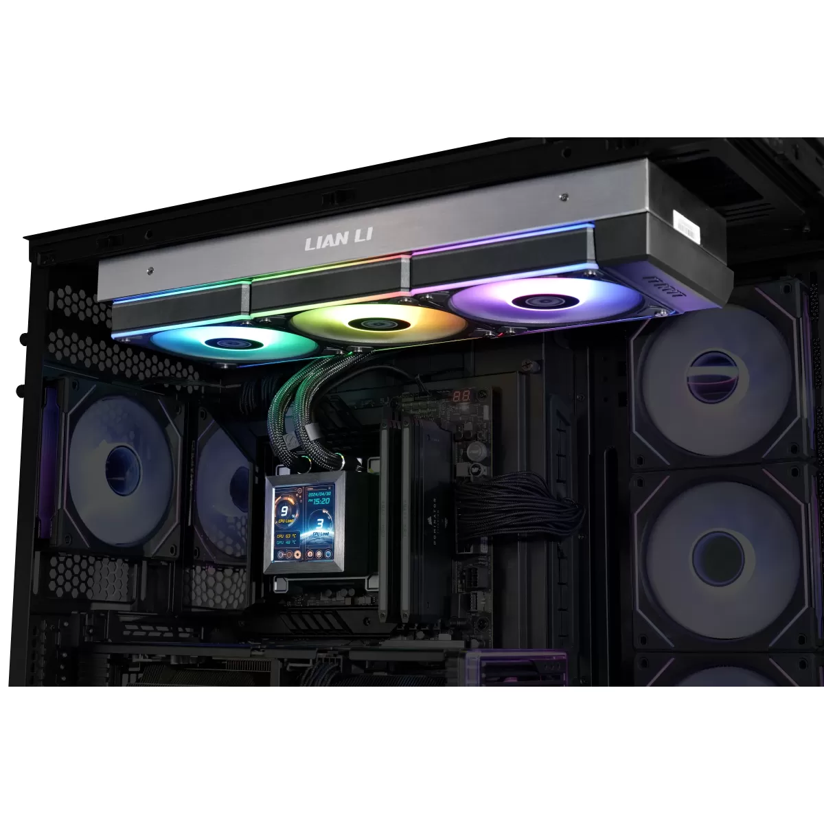 LIAN LI HYDRO-SHIFT LCD PERFORMANCE 360MM LGA1700/AM5 SOKET SİYAH İŞLEMCİ SIVI SOĞUTUCU G89.GHSLCD36SB.00