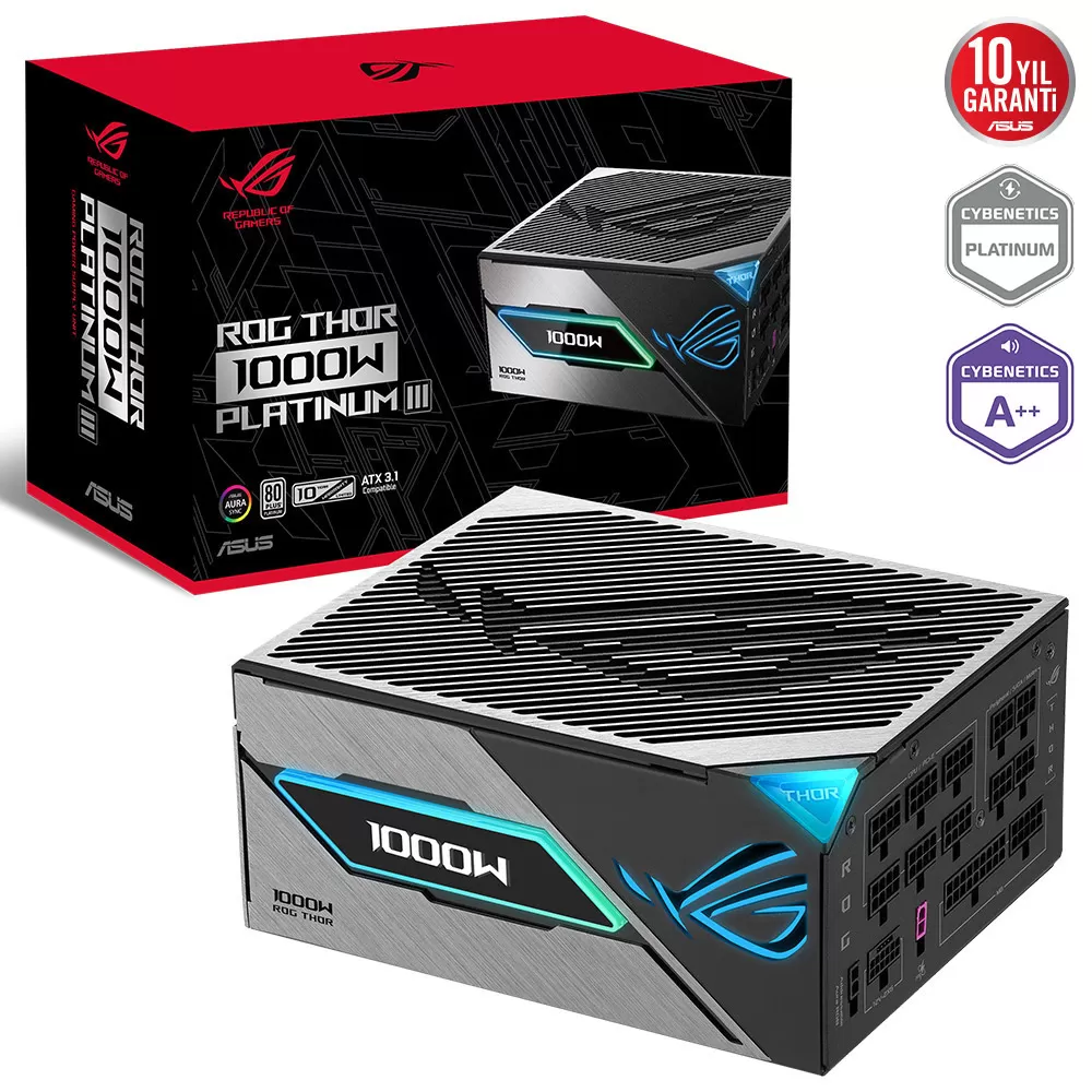 ASUS ROG-THOR-1000P3 1000W 80+ PLATINUM MANYETİK OLED EKRAN POWER SUPPLY PCI-E 5.0