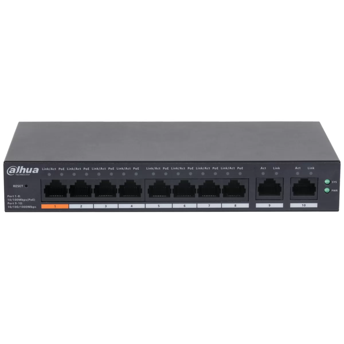 DAHUA CS4010-8ET-60 10 PORT 10/100 8 PORT POE 60W YONETILEBILIR SWITCH