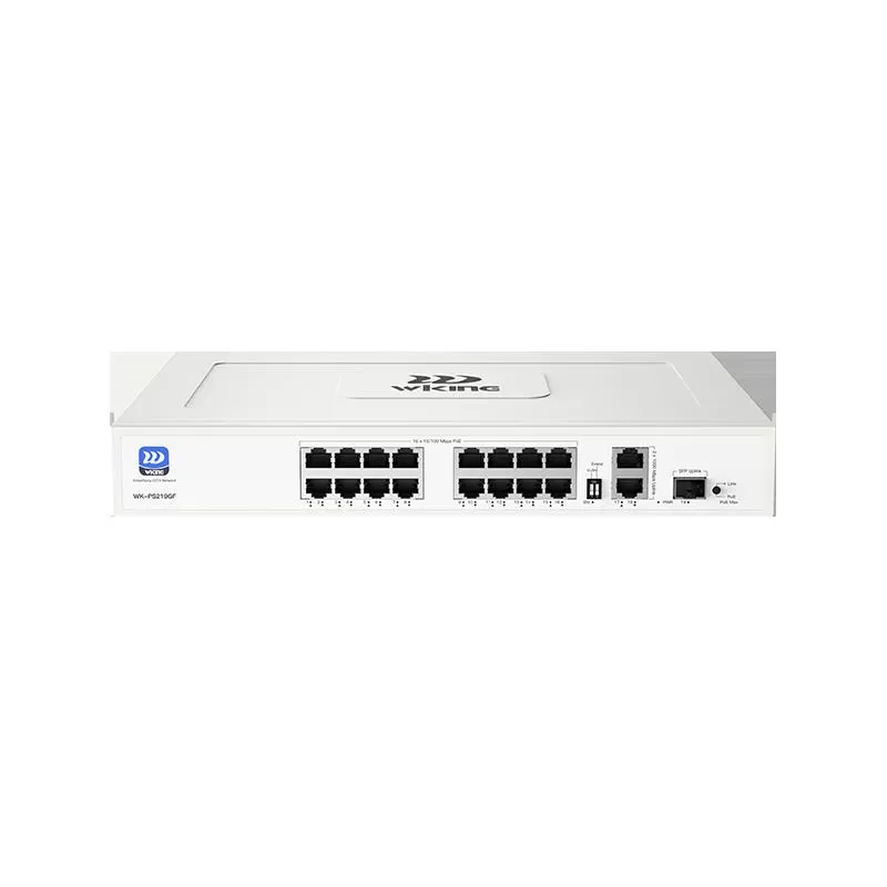 WI-TEK WIKING WK-PS219GF 16 PORT 10/100 16 PORT POE 2XGE UPLINK + 1 SFP 180W YONETILEMEZ RACK MOUNT SWITCH
