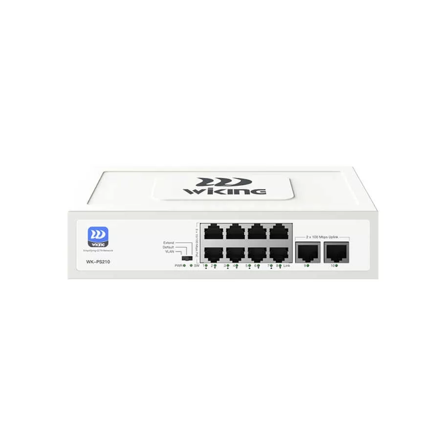 WI-TEK WIKING WK-PS210 8 PORT 10/100 8 PORT POE 2FE UPLINK 76W YONETILEMEZ DESKTOP SWITCH
