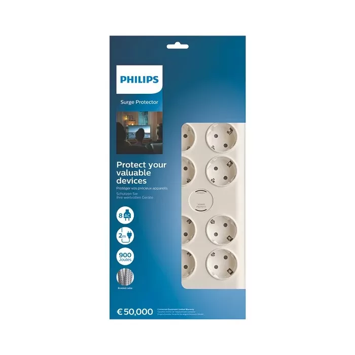 PHILIPS SPN7080WA/62 900J 8'Lİ / 2M AKIM KORUMALI PRİZ