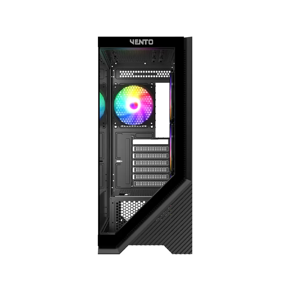 VENTO VG4202FL 750W 80+ BR GEN5 4x12CM RGB FAN E-ATX TEMPERLİ CAM 2xUSB2.0/1xUSB3.0 SİYAH GAMING KASA