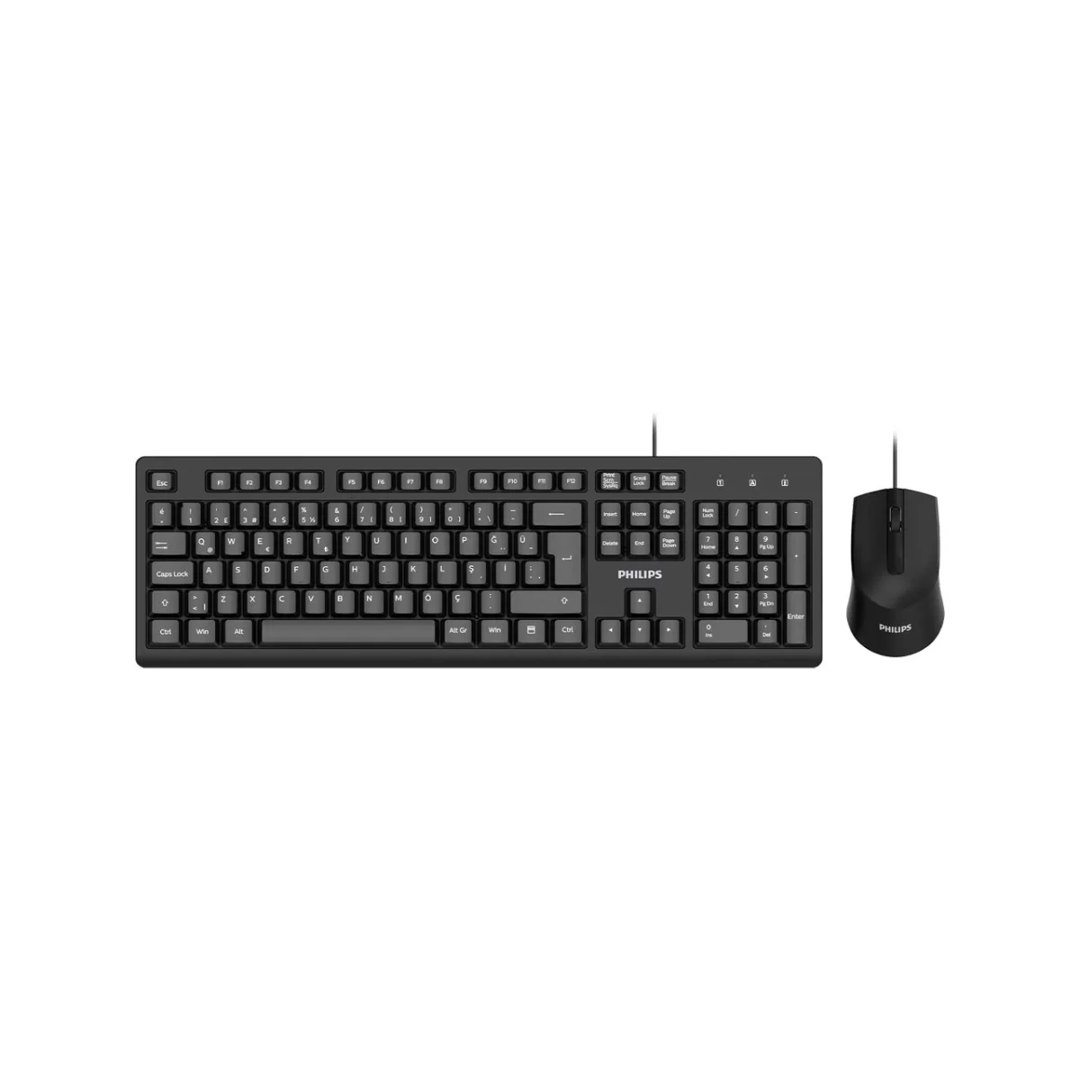 PHILIPS SPT6234 KABLOLU USB STANDART SİYAH Q KLAVYE+MOUSE