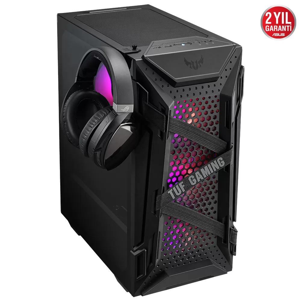 ASUS TUF GAMING GT301 PSU YOK 4x12CM ARGB FAN ATX TEMPERLİ SİYAH GAMING KASA