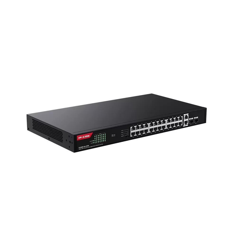 IP-COM IP-G1128P-24-410W 24 PORT POE 10/100/1000 2x GE + 2x SFP 410W YONETILEMEZ RACK MOUNT SWITCH