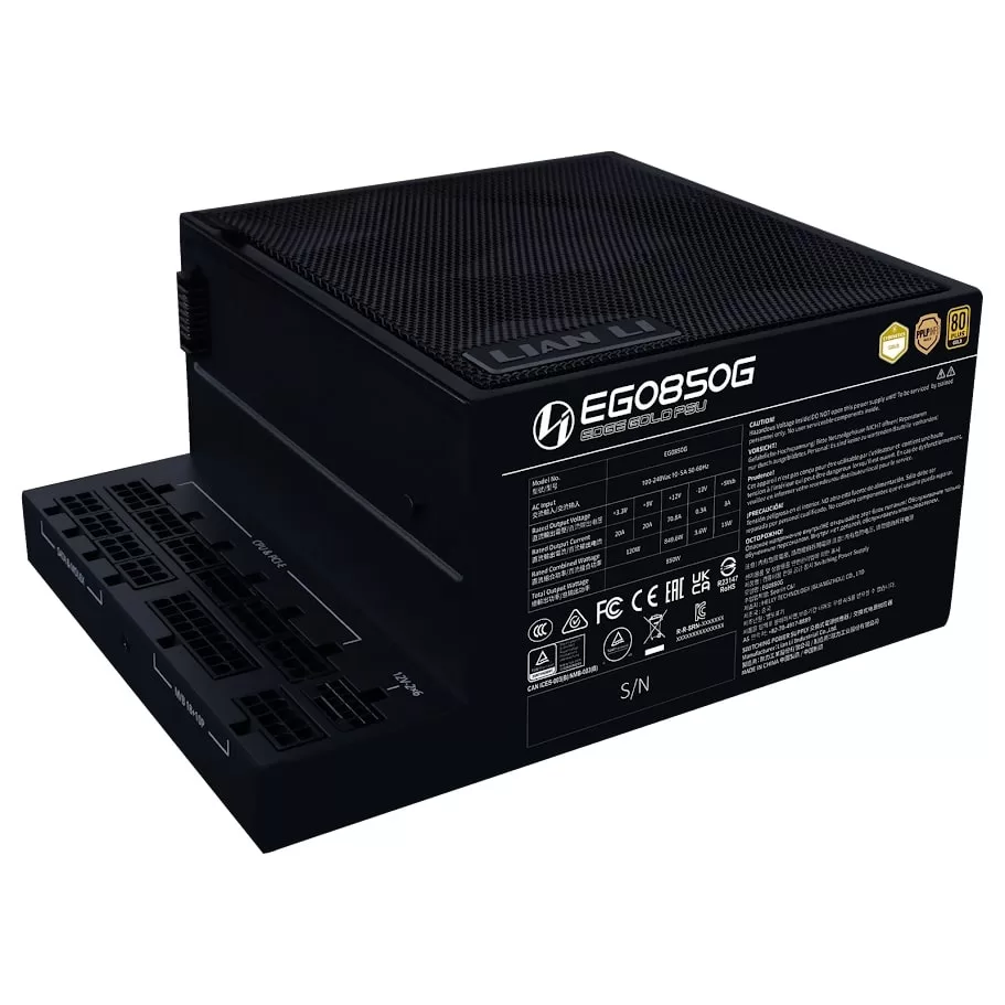 LIAN LI EDGE GOLD 850W 80+ GOLD POWER SUPPLY SİYAH ATX 3.1 G9P.EG0850G.B000.EU