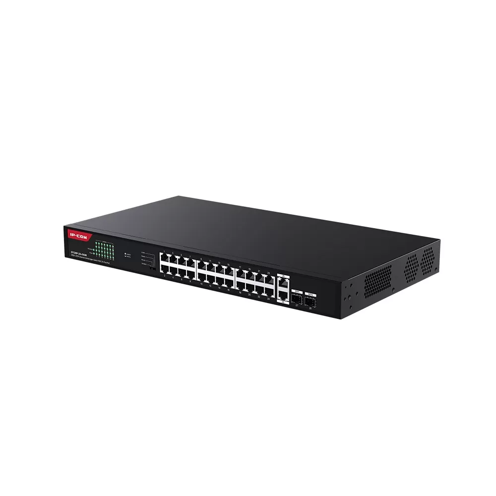 IP-COM IP-G1128P-24-410W 24 PORT POE 10/100/1000 2x GE + 2x SFP 410W YONETILEMEZ RACK MOUNT SWITCH