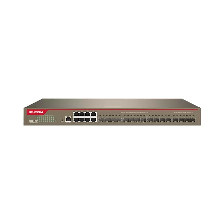 IP-COM IP-G5324-16F 16 PORT 1G SFP + 8 PORT BAKIR 10/100/1000 L3 YÖNETİLEBİLİR RACK MOUNT SWITCH METAL KASA