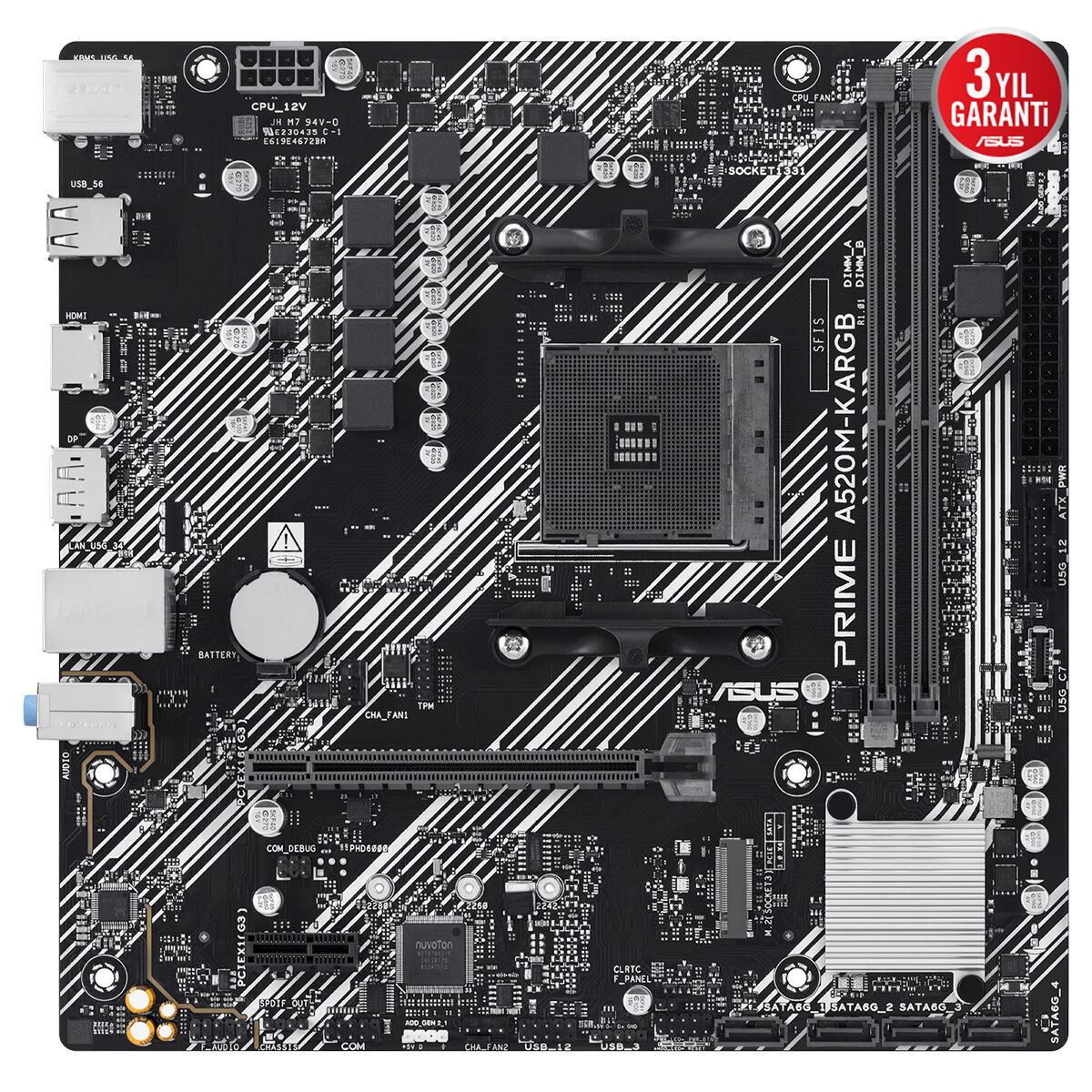 ASUS PRIME A520M-K ARGB 2xDDR4 HDMI+DP 1xM2 AM4 ANAKART