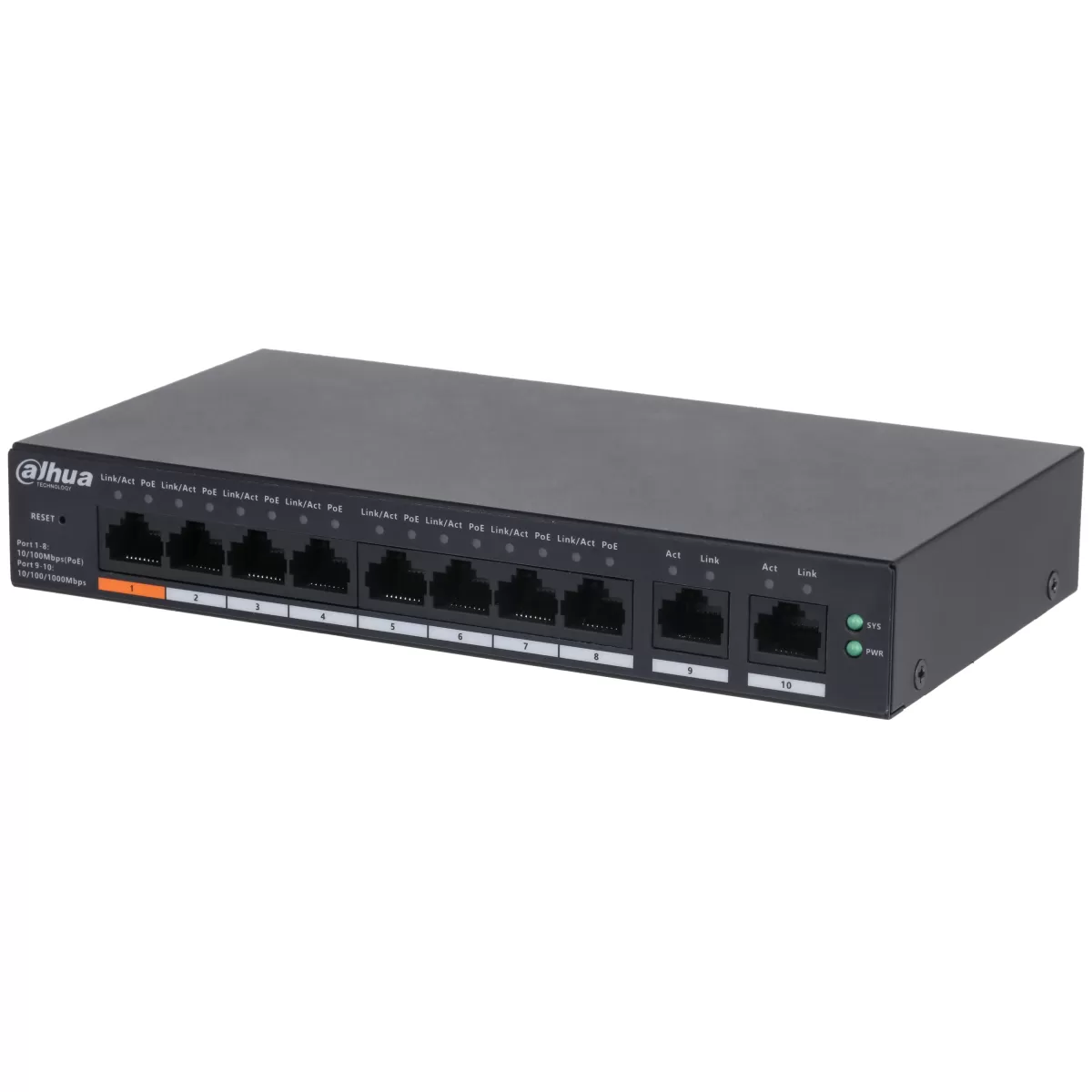 DAHUA CS4010-8ET-60 10 PORT 10/100 8 PORT POE 60W YONETILEBILIR SWITCH