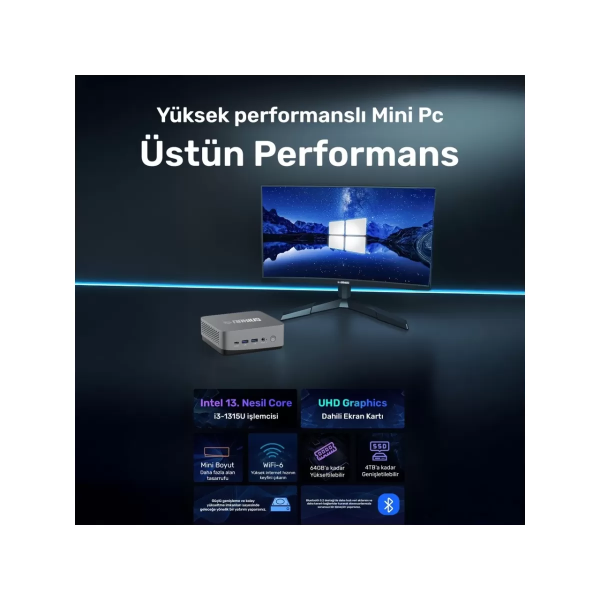 RAXIUS MP AD16 i3 UHD13-315U003 I3-1315U 16GB 512GB SSD FREEDOS MINI PC