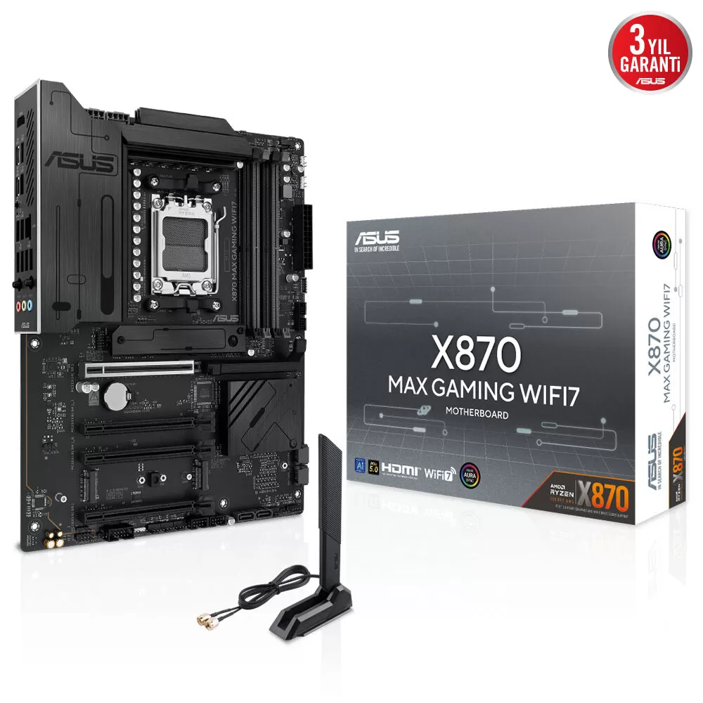 ASUS X870 MAX GAMING WIFI7 4xDDR5 HDMI+DP 3xM.2 AM5 ANAKART