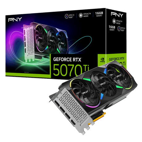 PNY  GEFORCE RTX5070TI ARGB EPIC-X 16GB GDDR7 256Bit 3xDP/1xHDMI (VCG5070T16TFXXPB1)