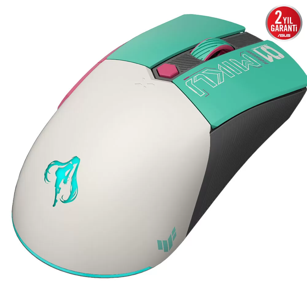 ASUS P521 TUF GAMING MINI WL MIKU HATSUNE MIKU EDİTİON 12000 DPI AURA SYNC RGB KABLOSUZ GAMING MOUSE
